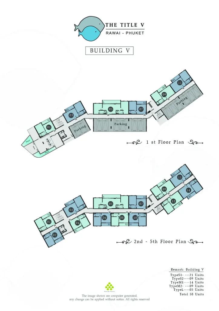 The Title V Rawai — Floor plans 3
